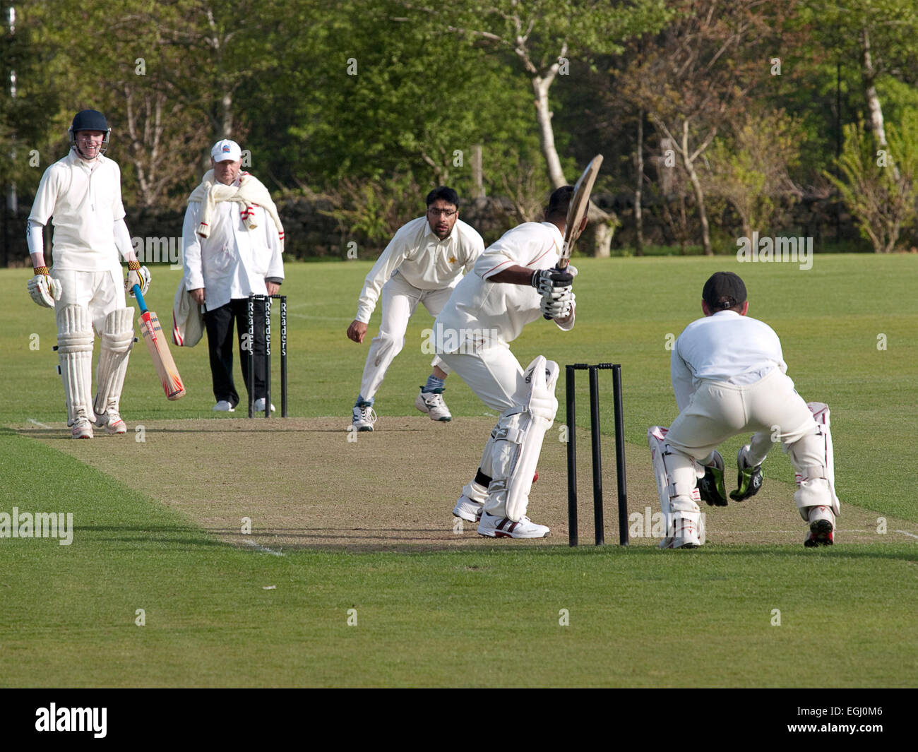 playing-cricket-at-a-local-league-match-stock-photo-alamy