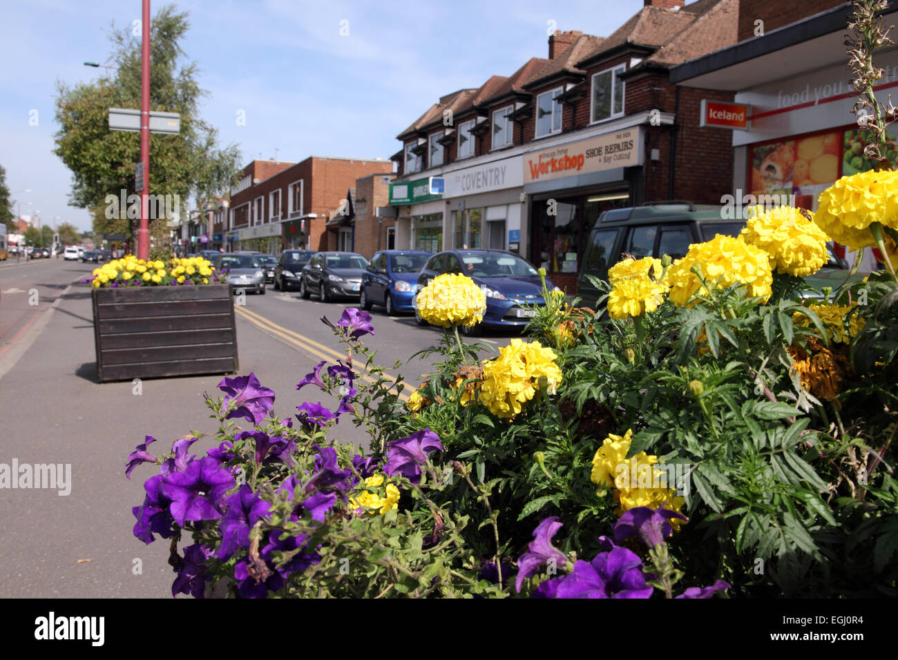 Shopping on the Stratford Road in Shirley, Solihull, West Midlands