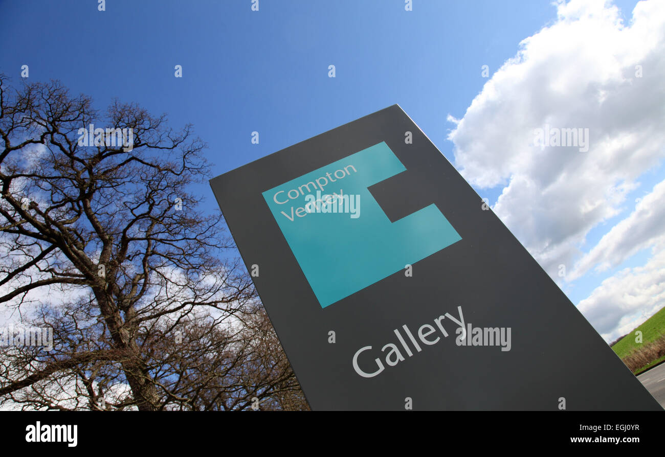 Sign at Compton Verney art gallery, near Wellesbourne, Warwick, UK