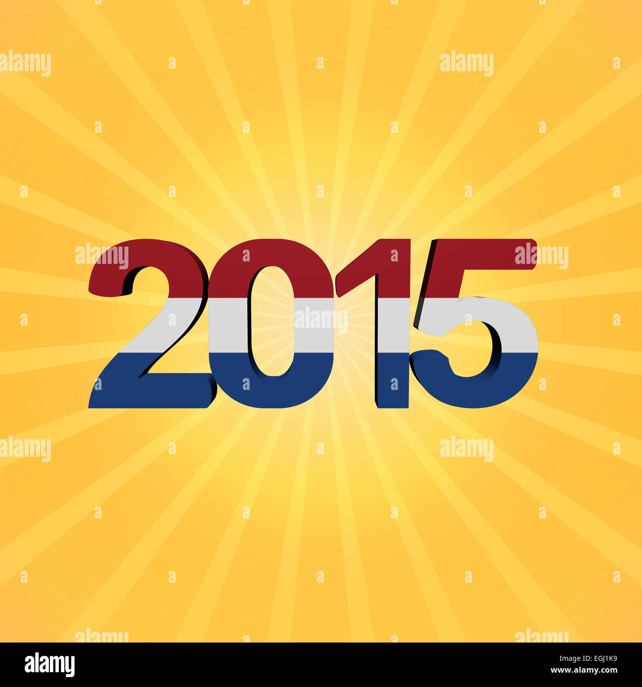 Dutch flag 2015 text on sunburst illustration Stock Photo - Alamy