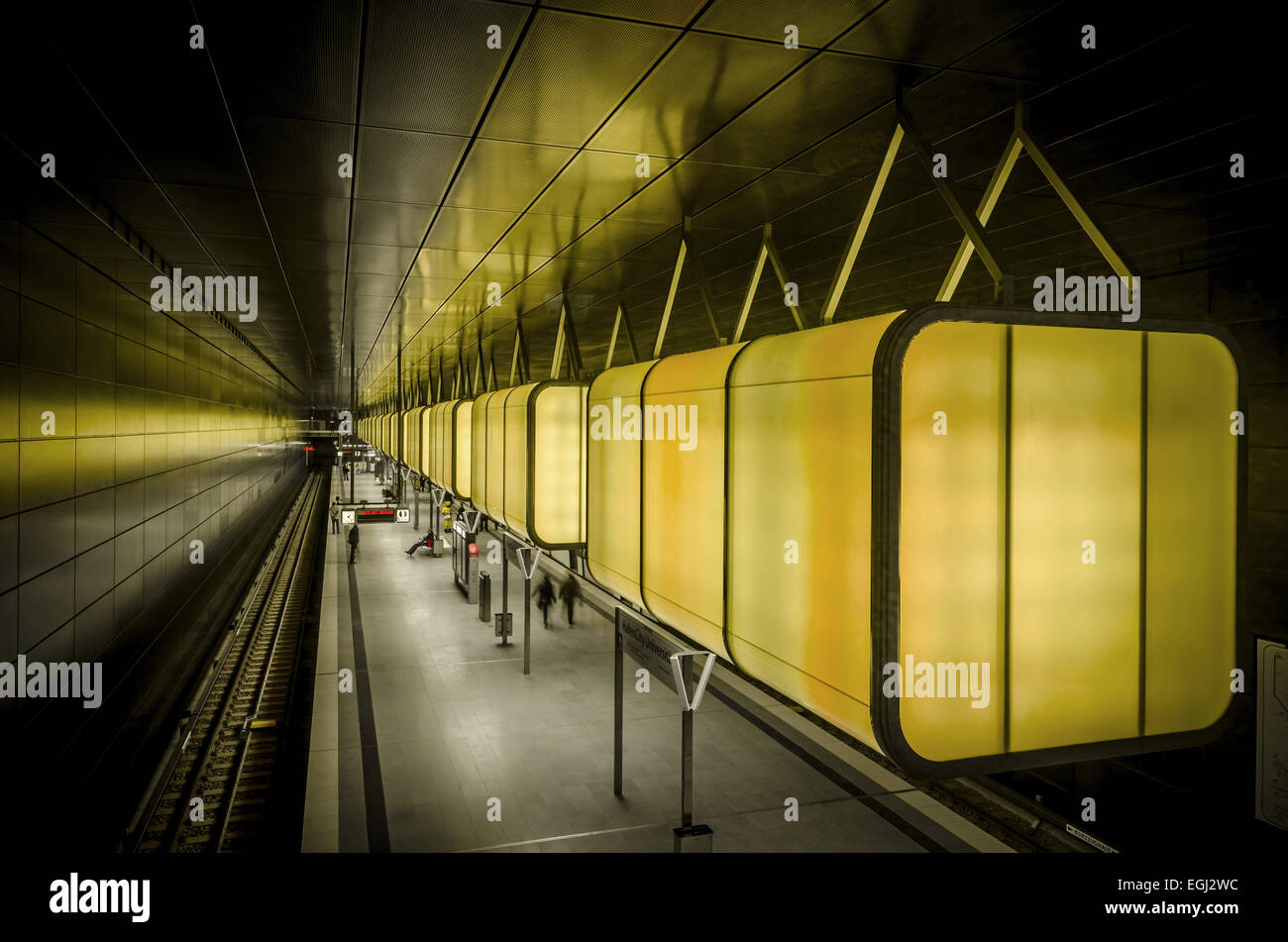Germany, Hamburg, HafenCity, underground, U4, stop, Stock Photo