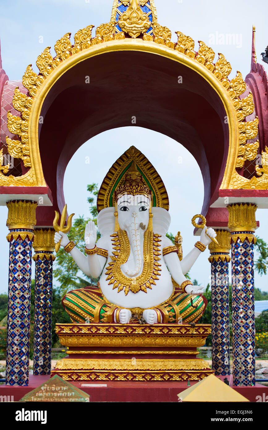 Asia, Thailand, Ko Samui, temple, Ganesha Statue, Nuan Na Ram, Wat Plai Laem Stock Photo