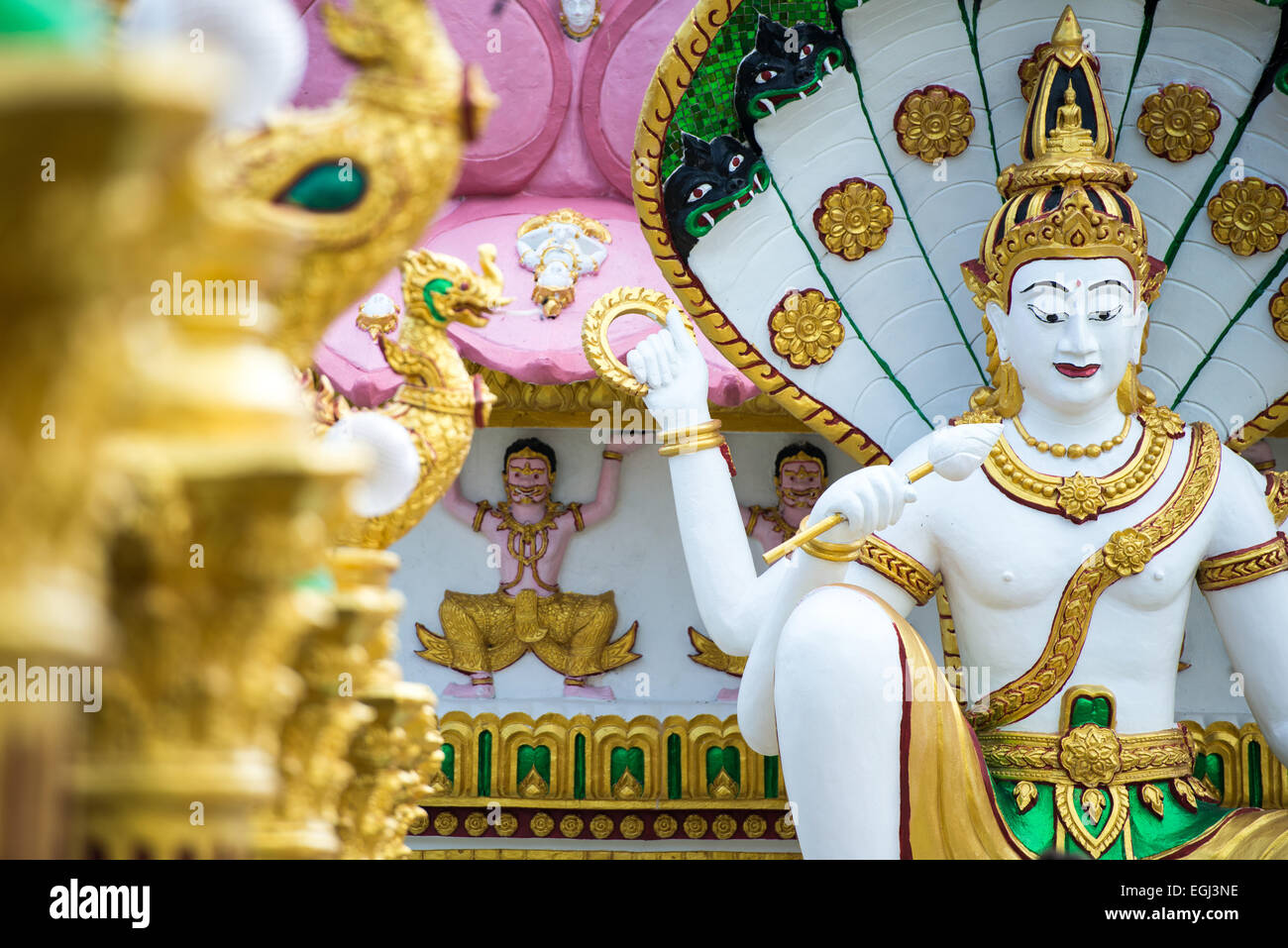 Asia, Thailand, Ko Samui, temple, Buddha statue, Nuan Na Ram, Wat Plai Laem Stock Photo