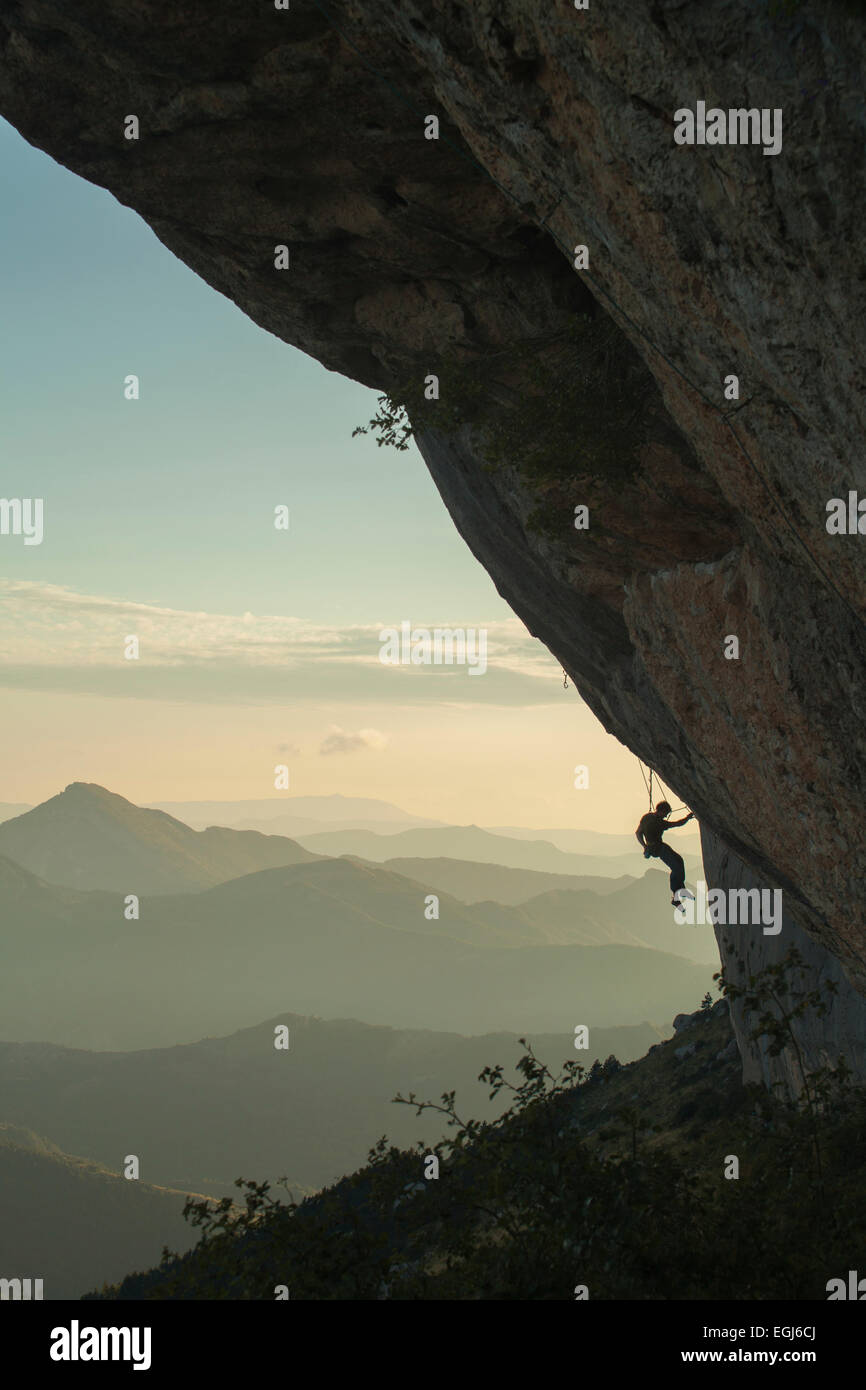 Series on Climber on a Rock Wall in mountain Area in Ceuse / France ...