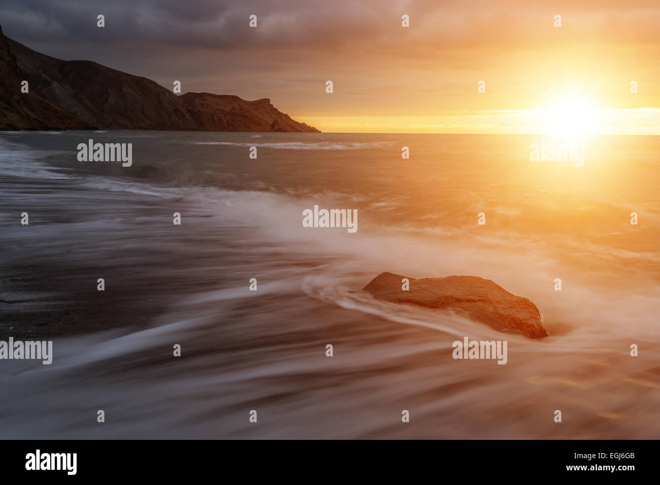 Sea beach on sunset time Stock Photo