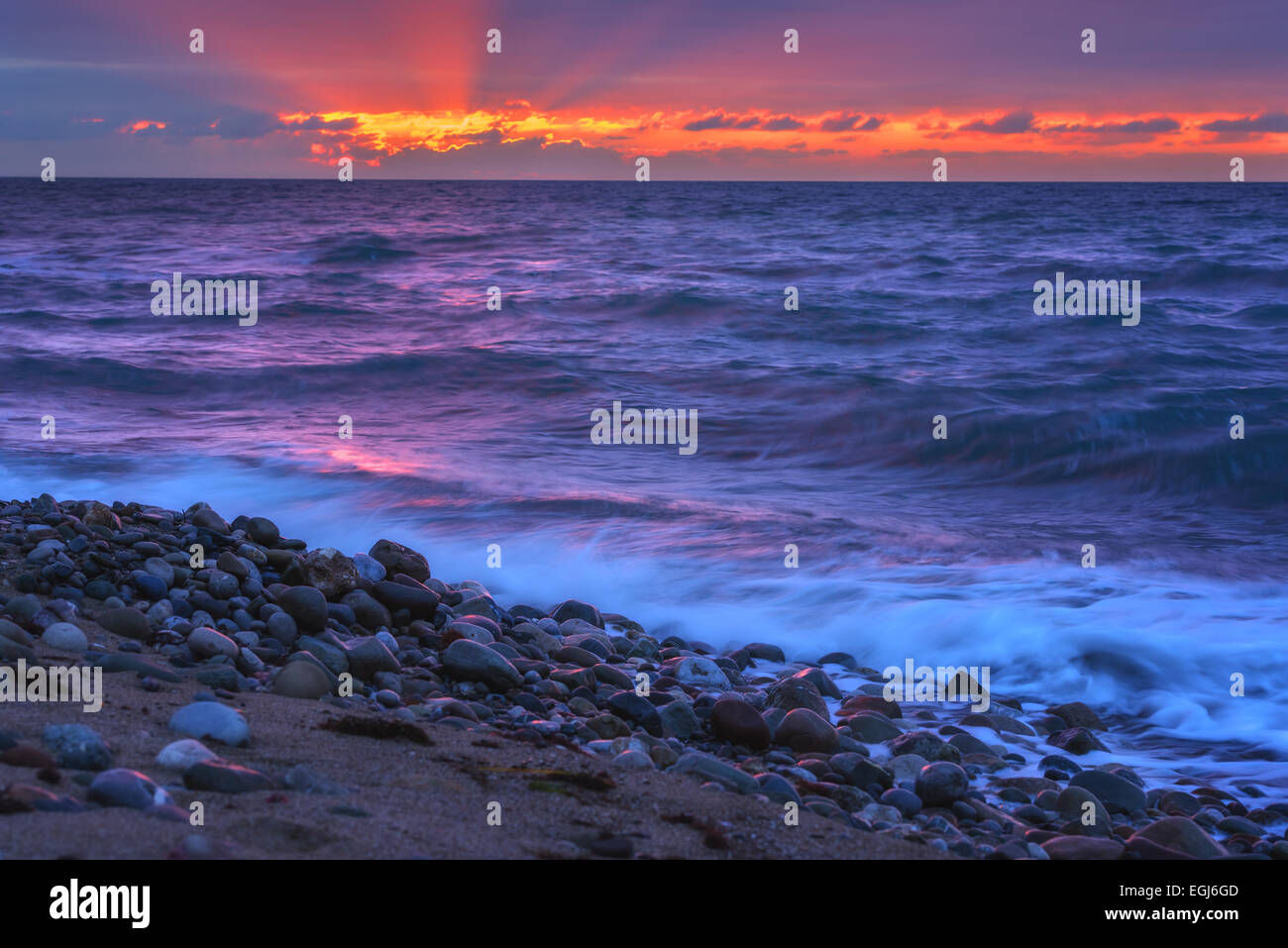 Sea beach on sunset time Stock Photo