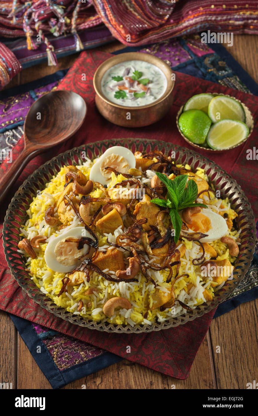 Hyderabadi chicken biryani Indian food Stock Photo Alamy