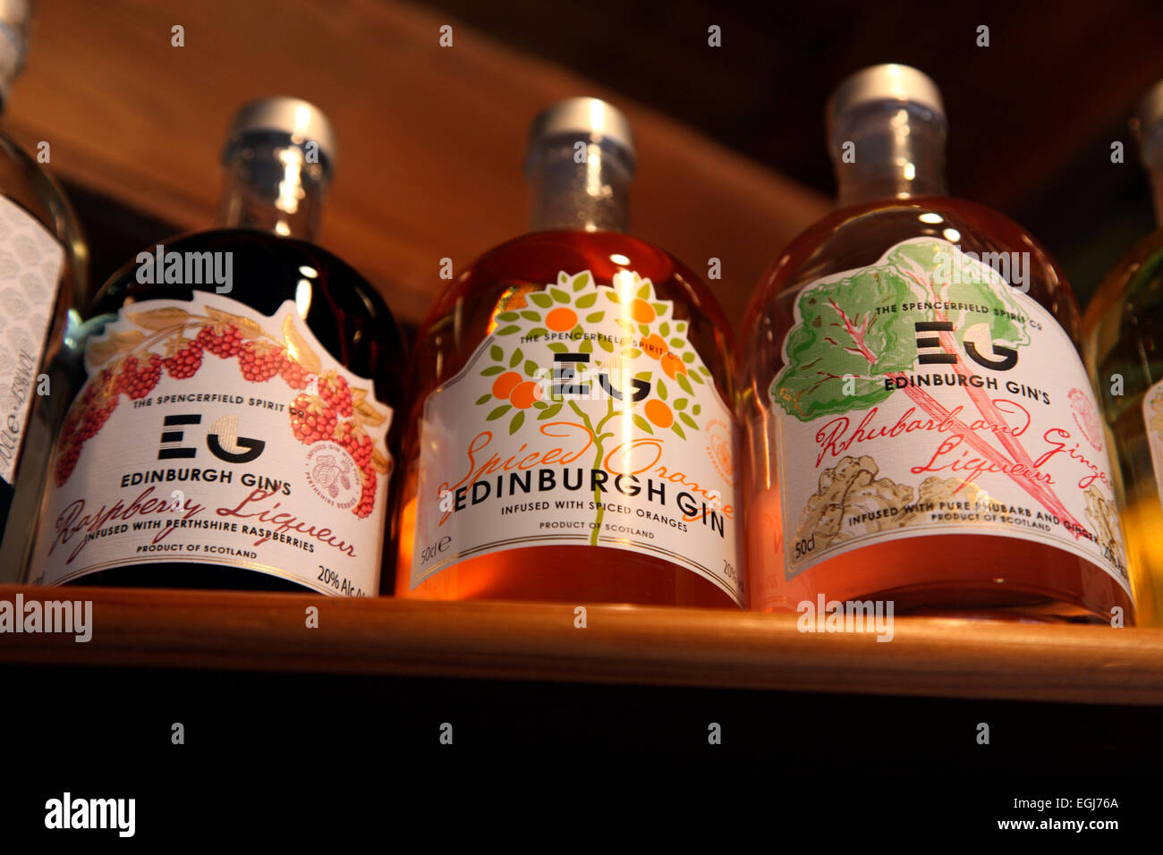 Edinburgh Gin on sale at the Ardross Farm Shop Stock Photo Alamy