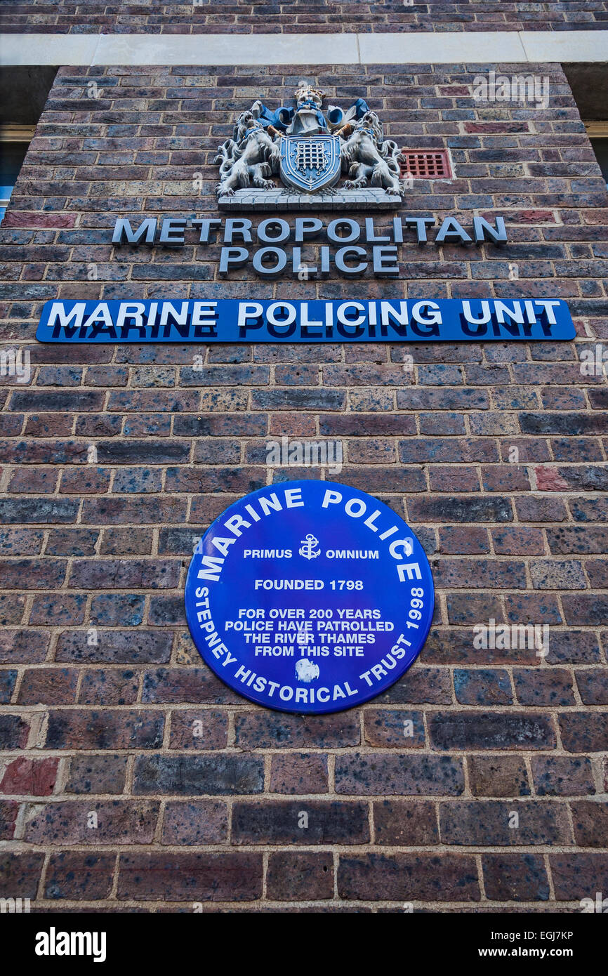 London, Wapping   The headquarters of the Marine Policing Unit (river police) in Wapping High Street Stock Photo