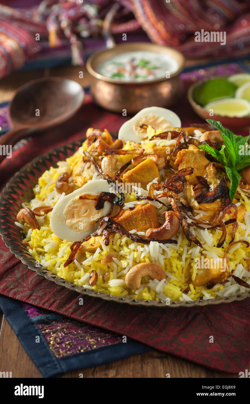 Hyderabadi chicken biryani Indian food Stock Photo Alamy