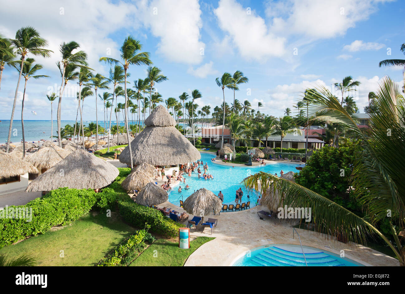 DOMINICAN REPUBLIC. Secrets Royal Beach adults-only resort at Punta Cana beach. 2015. Stock Photo