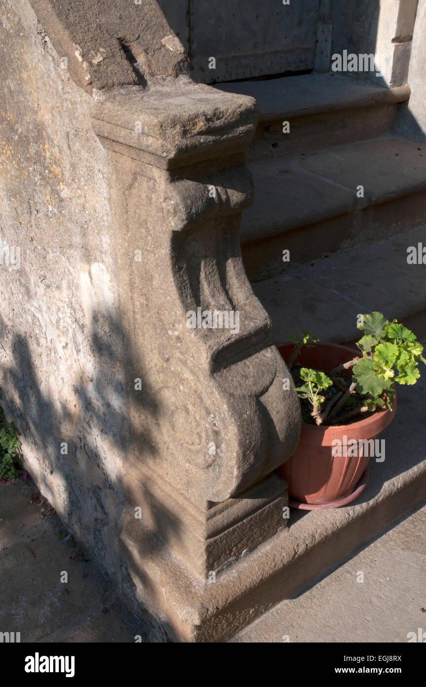 old architecture stone scale piperno acciaroli pollica south italy Stock Photo