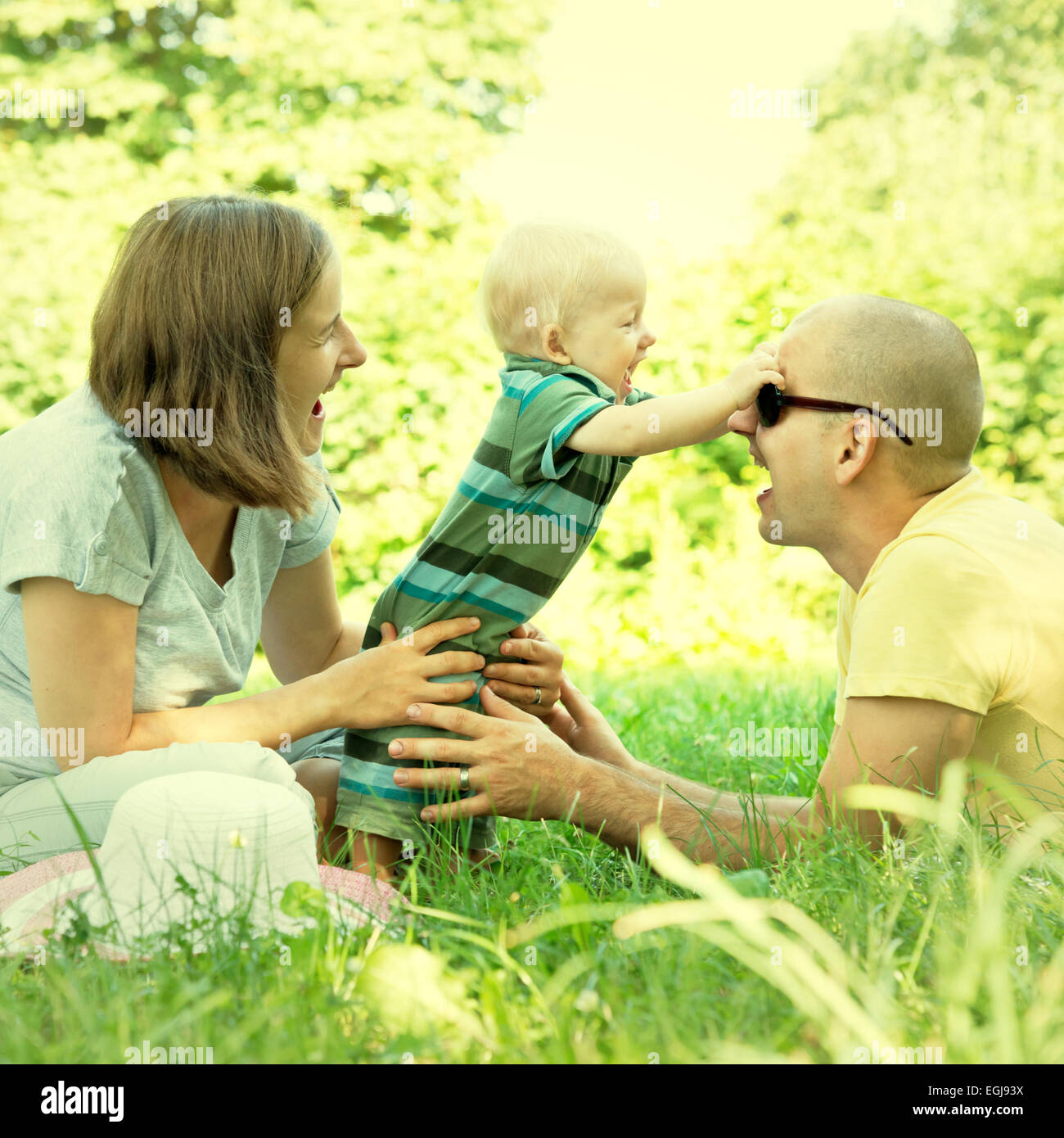 young family Stock Photo