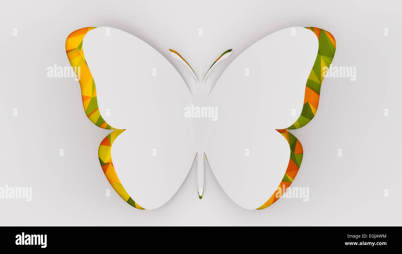 Paper butterfly illustration isolated on a white background Stock Photo ...