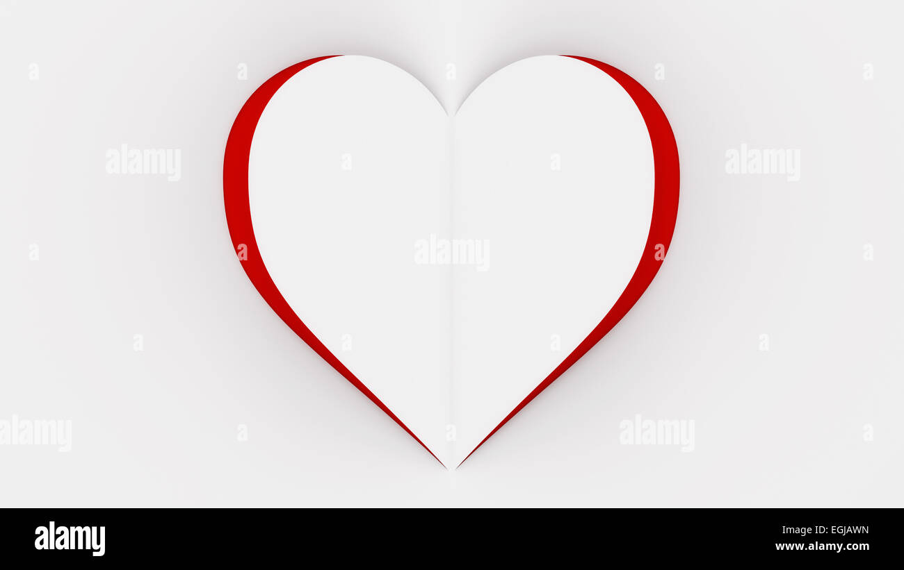 Paper heart illustration isolated on white background. Stock Photo