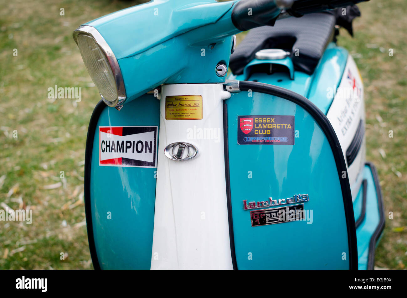 Close up of Lambretta Scooter, Isle of Wight Scooter Rally, Britain Stock Photo