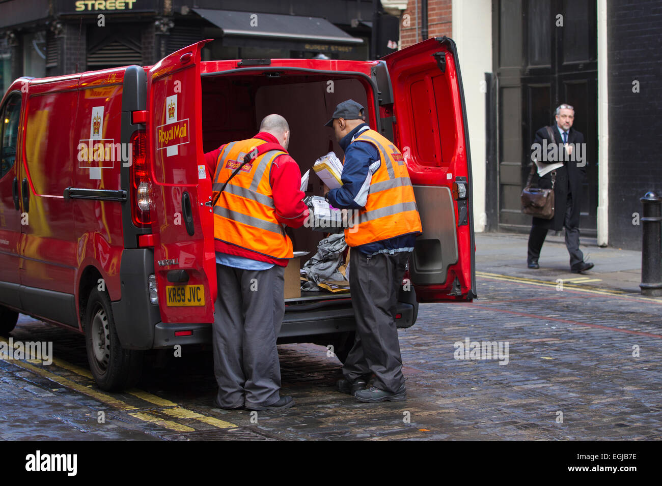 Royal Mail delivery van in Soho, Central London, UK Stock Photo Alamy