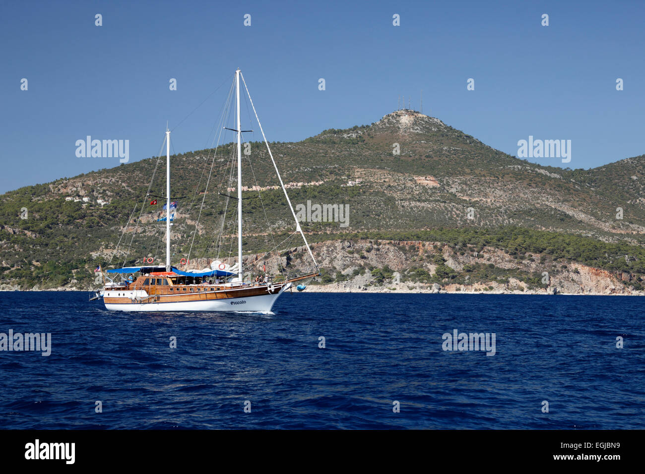 Gulet cruise, Kalkan, Lycia, Antalya Province, Mediterranean Coast, Southwest Turkey, Turkey, Asia Stock Photo