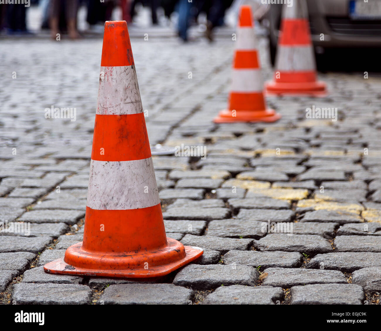 Traffic cones on road marking hires stock photography and images Alamy