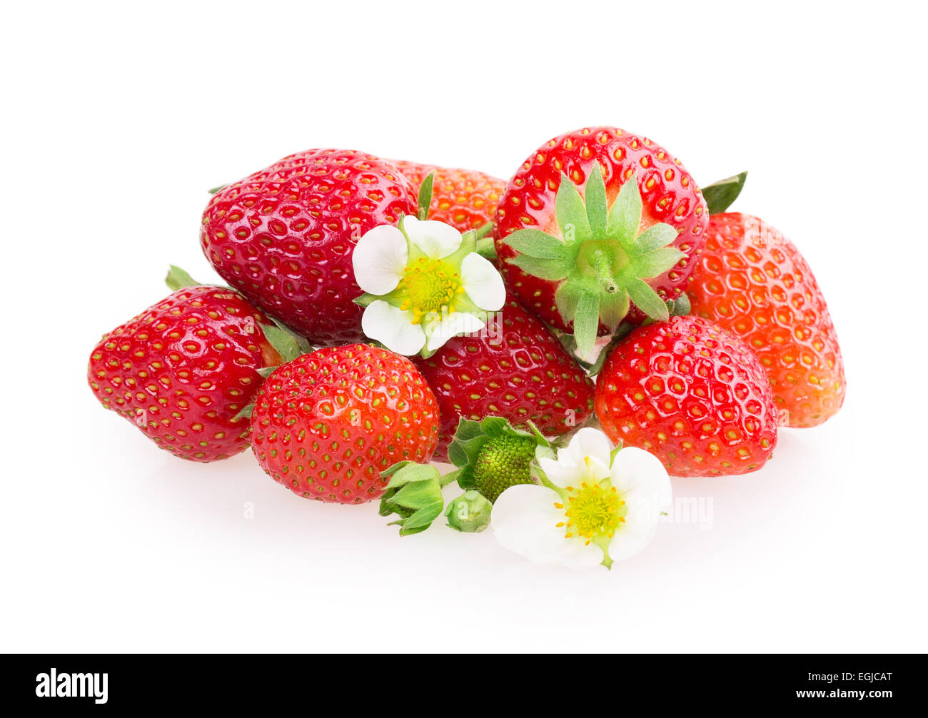 ripe strawberries isolated on white background Stock Photo - Alamy
