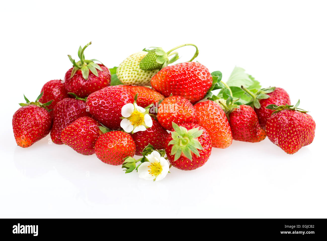 ripe strawberries isolated on white background Stock Photo - Alamy