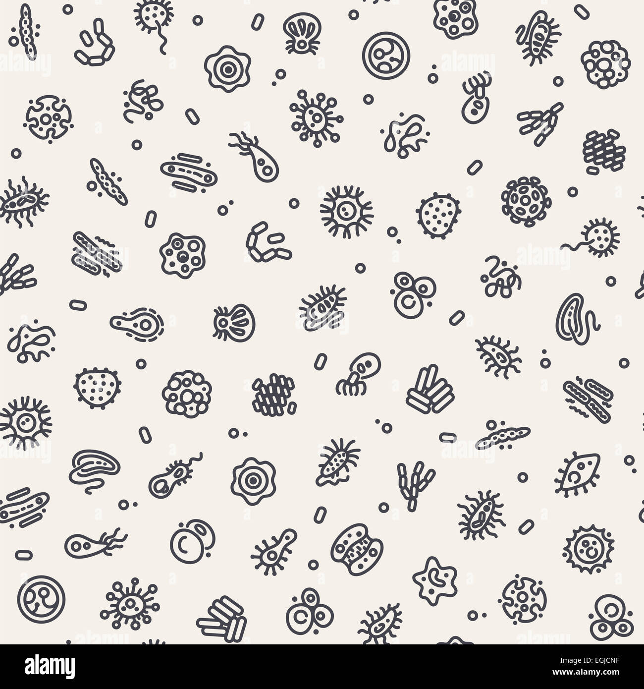 Light Seamless Pattern with Bacteria and Germs Stock Photo - Alamy