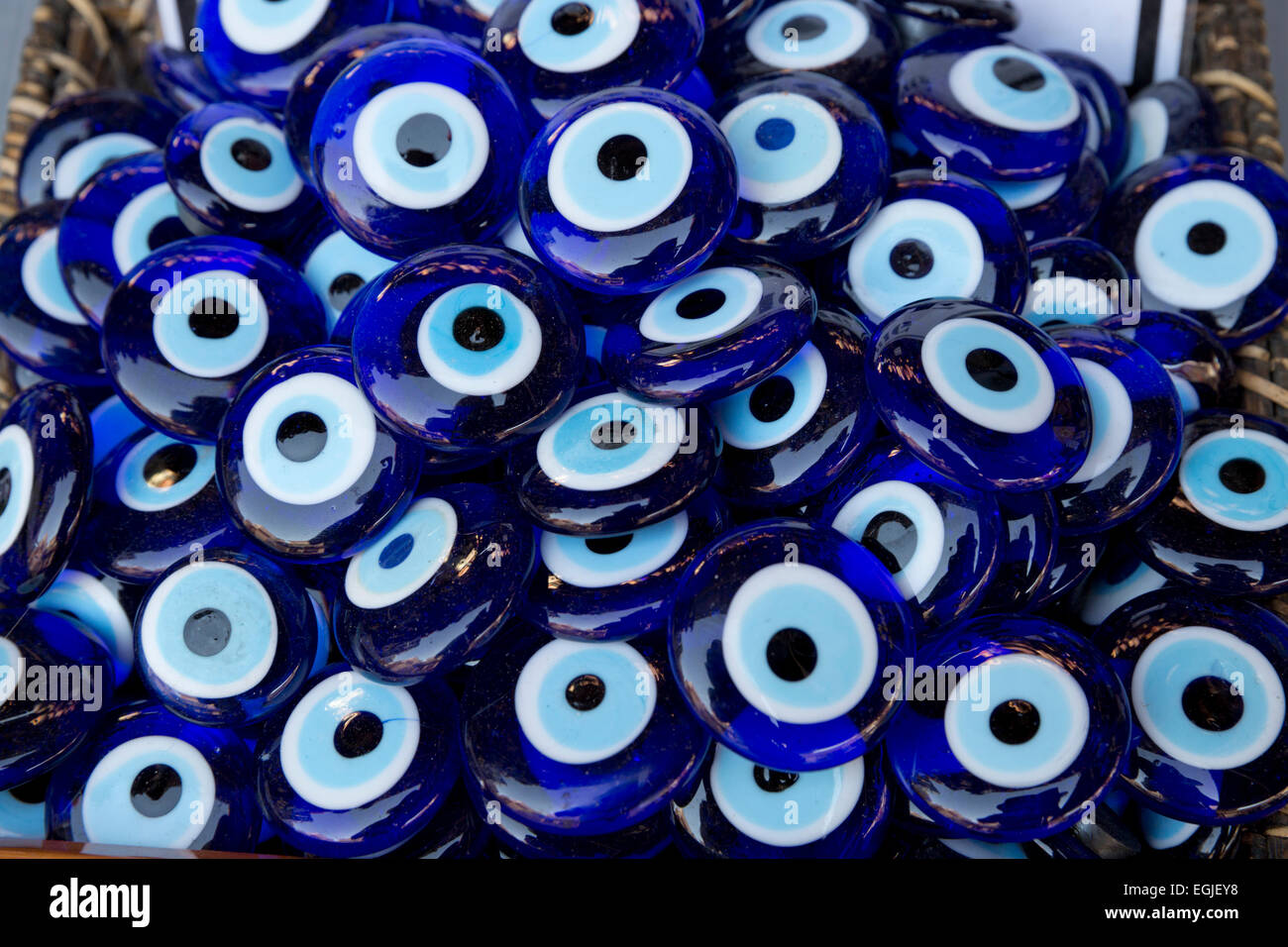 Turkish Evil Eye pendants, Turkey, Asia Stock Photo
