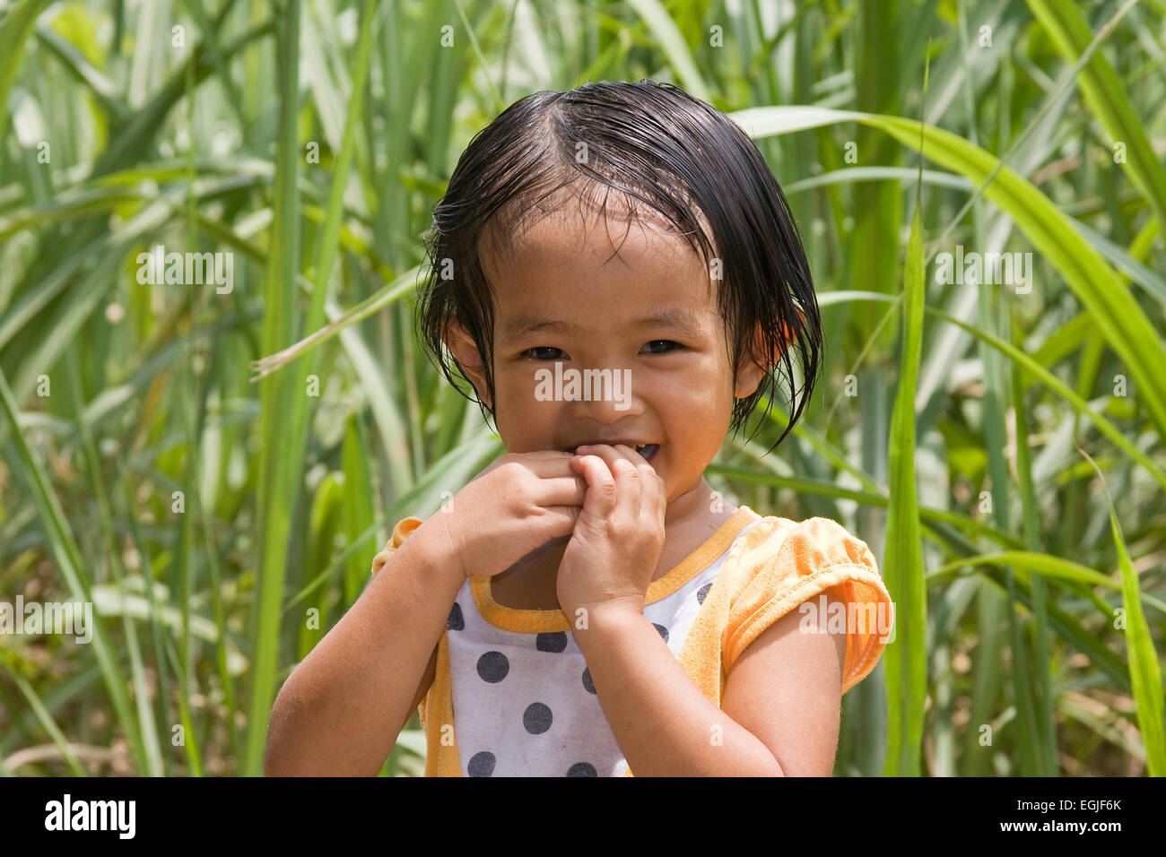 Small Vietnamese girl portrait Vietnam, Asia Stock Photo