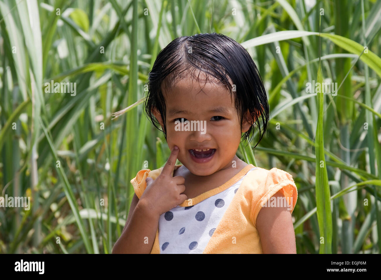 Small Vietnamese girl portrait Vietnam, Asia Stock Photo