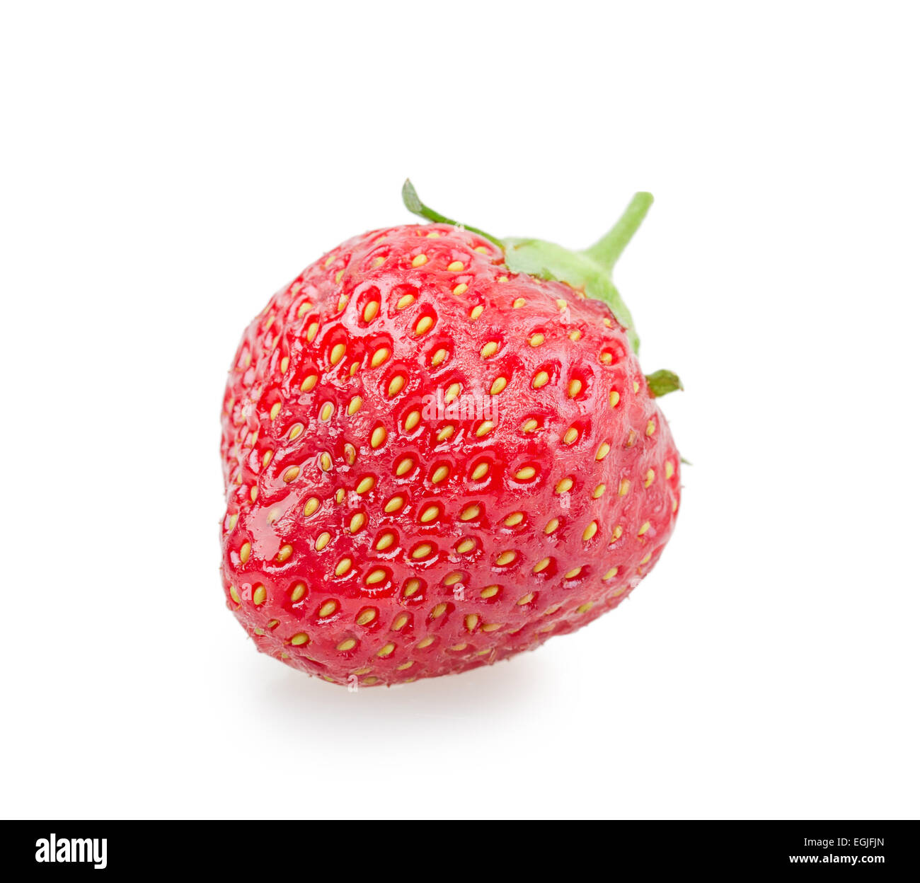 juicy ripe strawberries with leaves on a white background Stock Photo ...