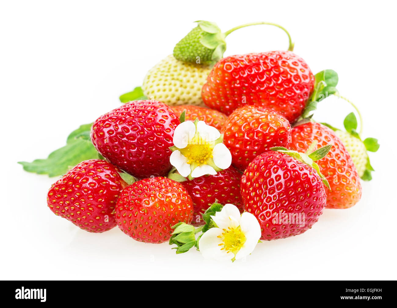 ripe strawberries isolated on white background Stock Photo - Alamy