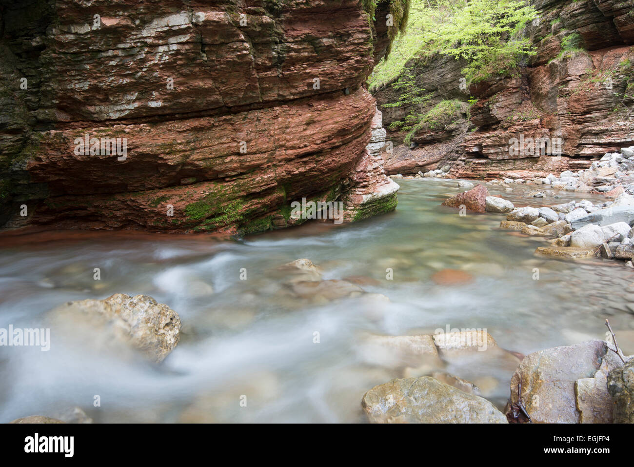 Taugl stream, Tauglbach or Taugl River, Taugl River Gorge, Tennengau region, Salzburg State, Austria Stock Photo