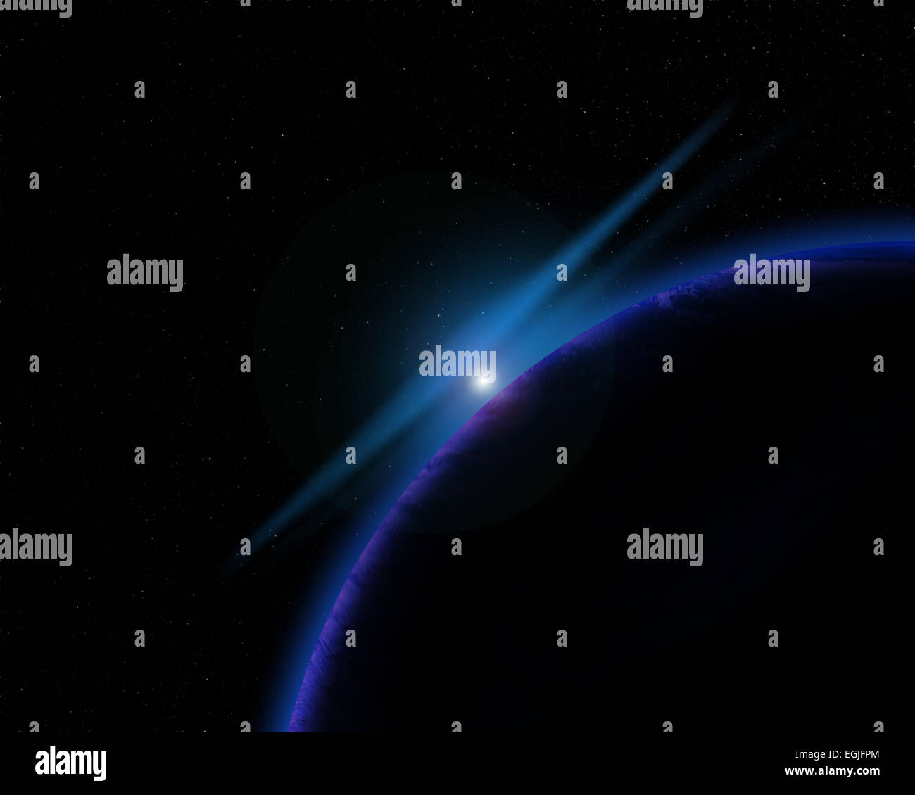 Illustration of a alien planet Stock Photo - Alamy