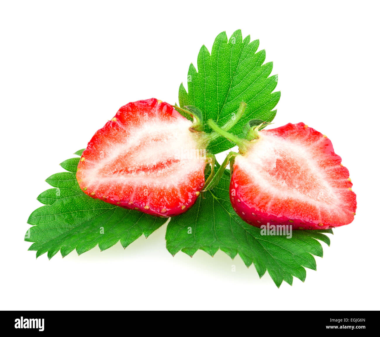 ripe strawberries isolated on white background Stock Photo - Alamy