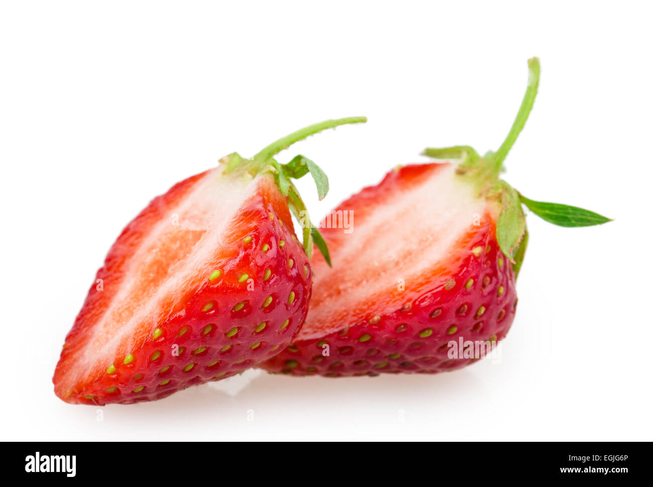 ripe strawberries isolated on white background Stock Photo - Alamy