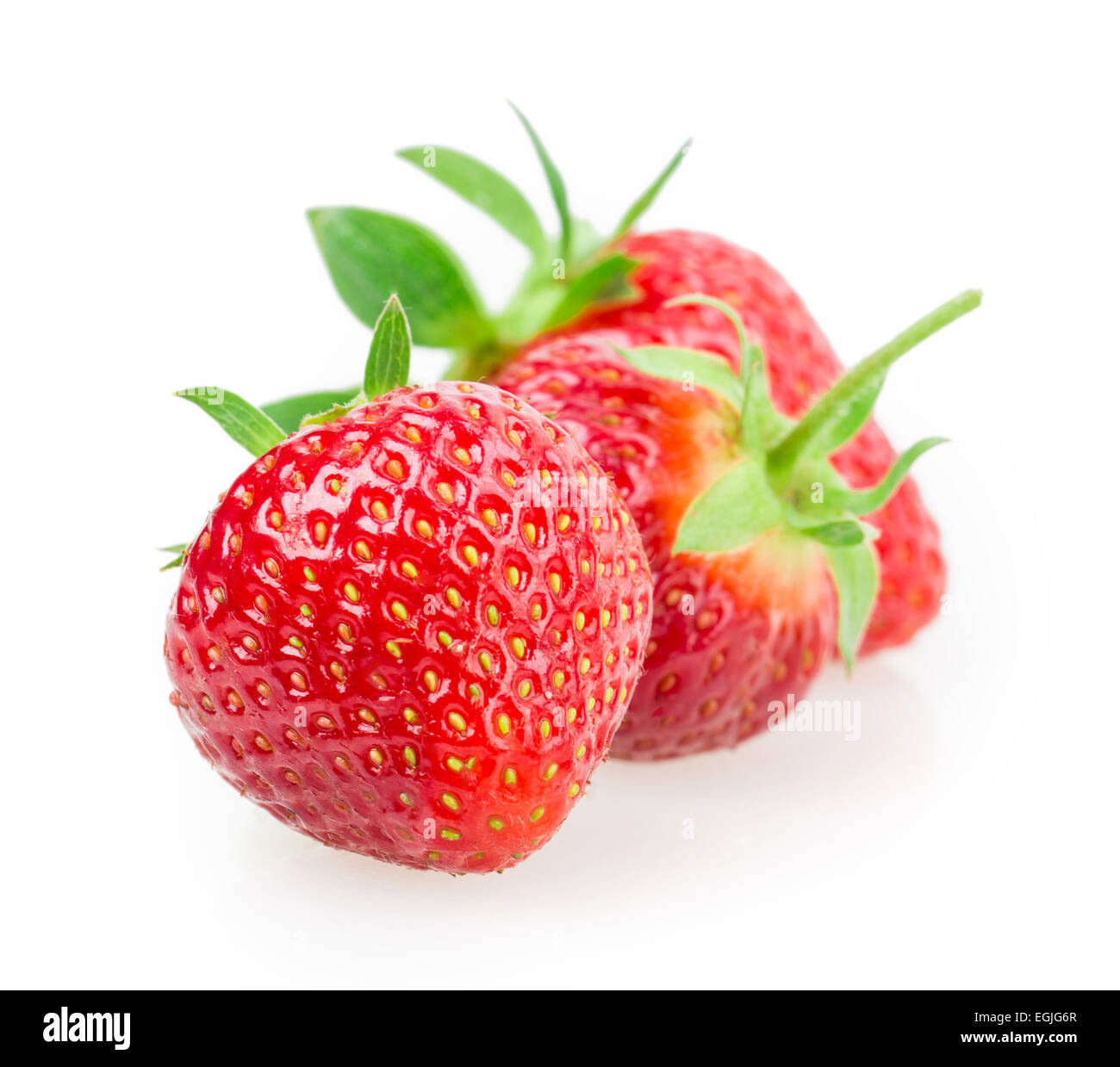 ripe strawberries isolated on white background Stock Photo - Alamy