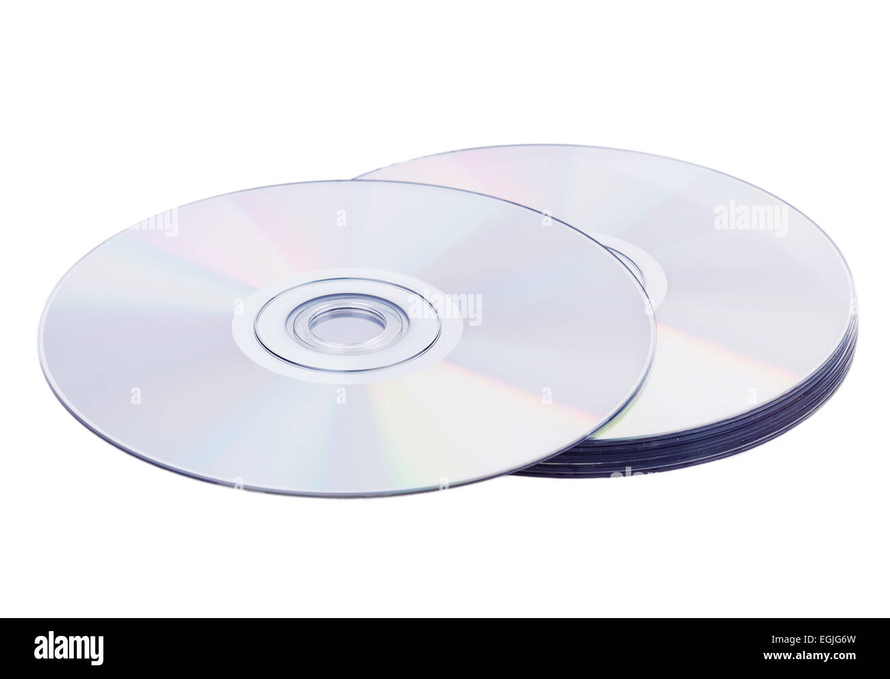 compact discs on a white background Stock Photo