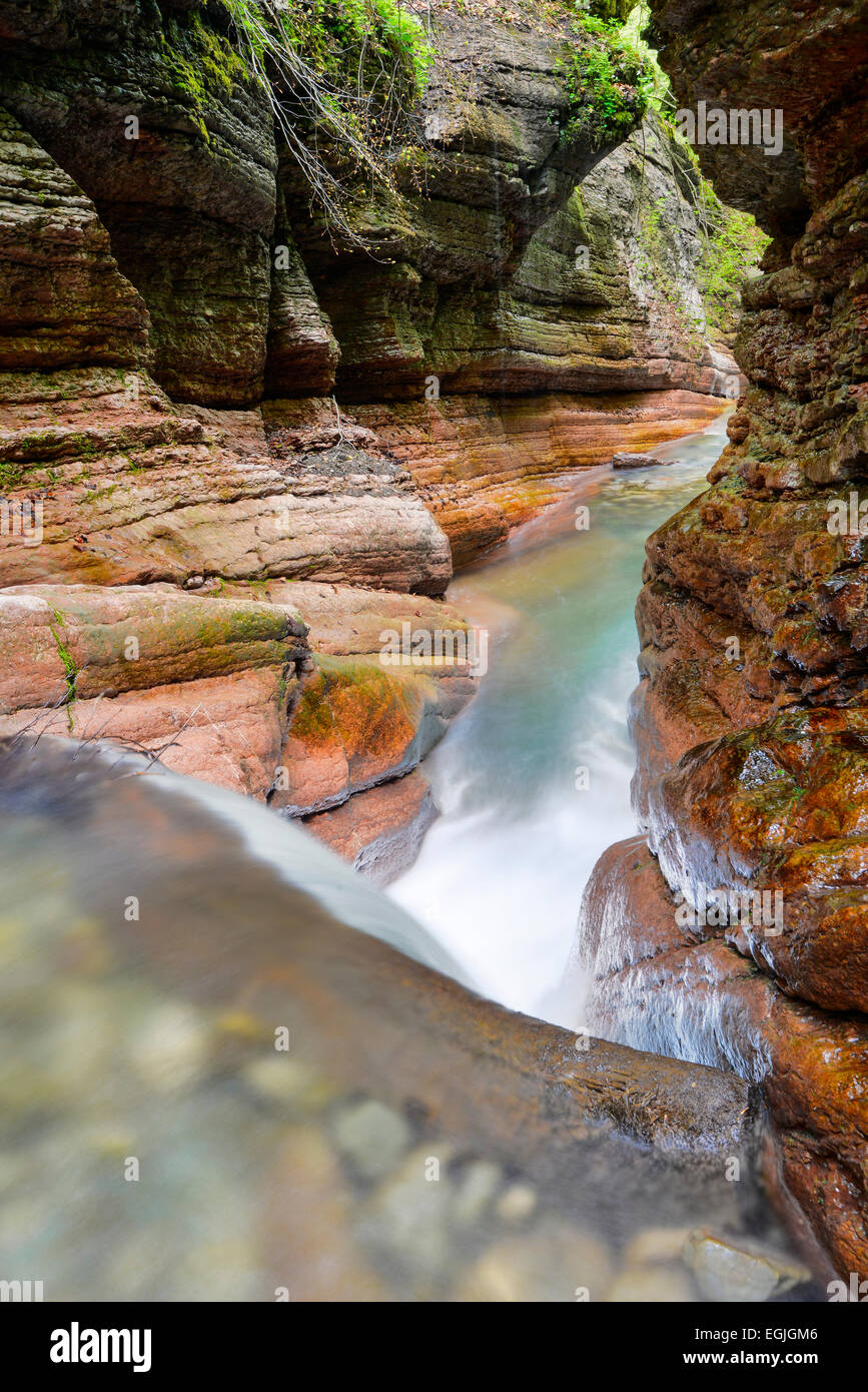 Taugl stream, Tauglbach or Taugl River, Taugl River Gorge, Tennengau region, Salzburg State, Austria Stock Photo