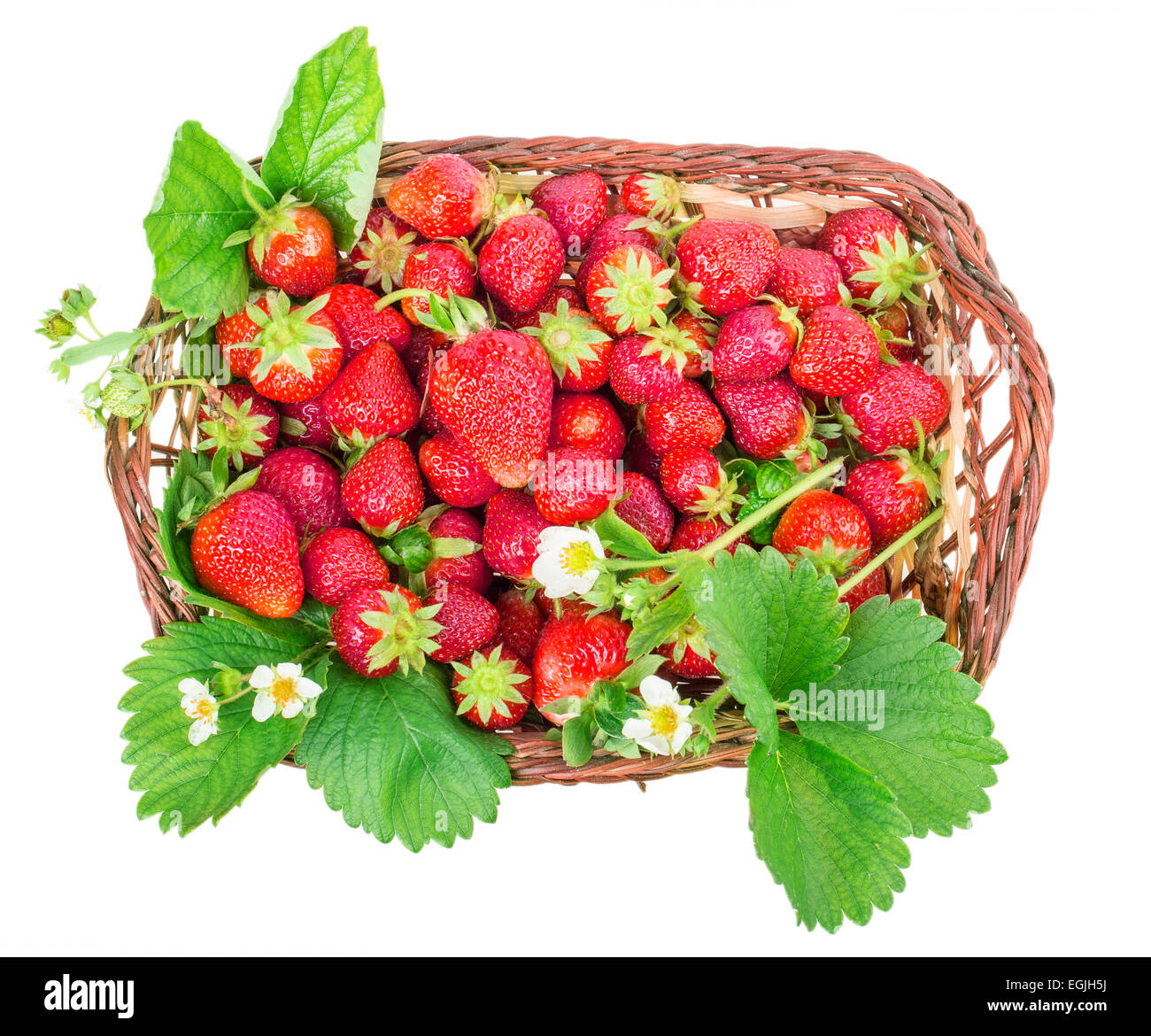 ripe strawberries isolated on white background Stock Photo - Alamy
