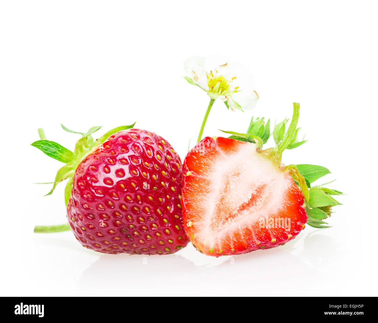 ripe strawberries isolated on white background Stock Photo - Alamy