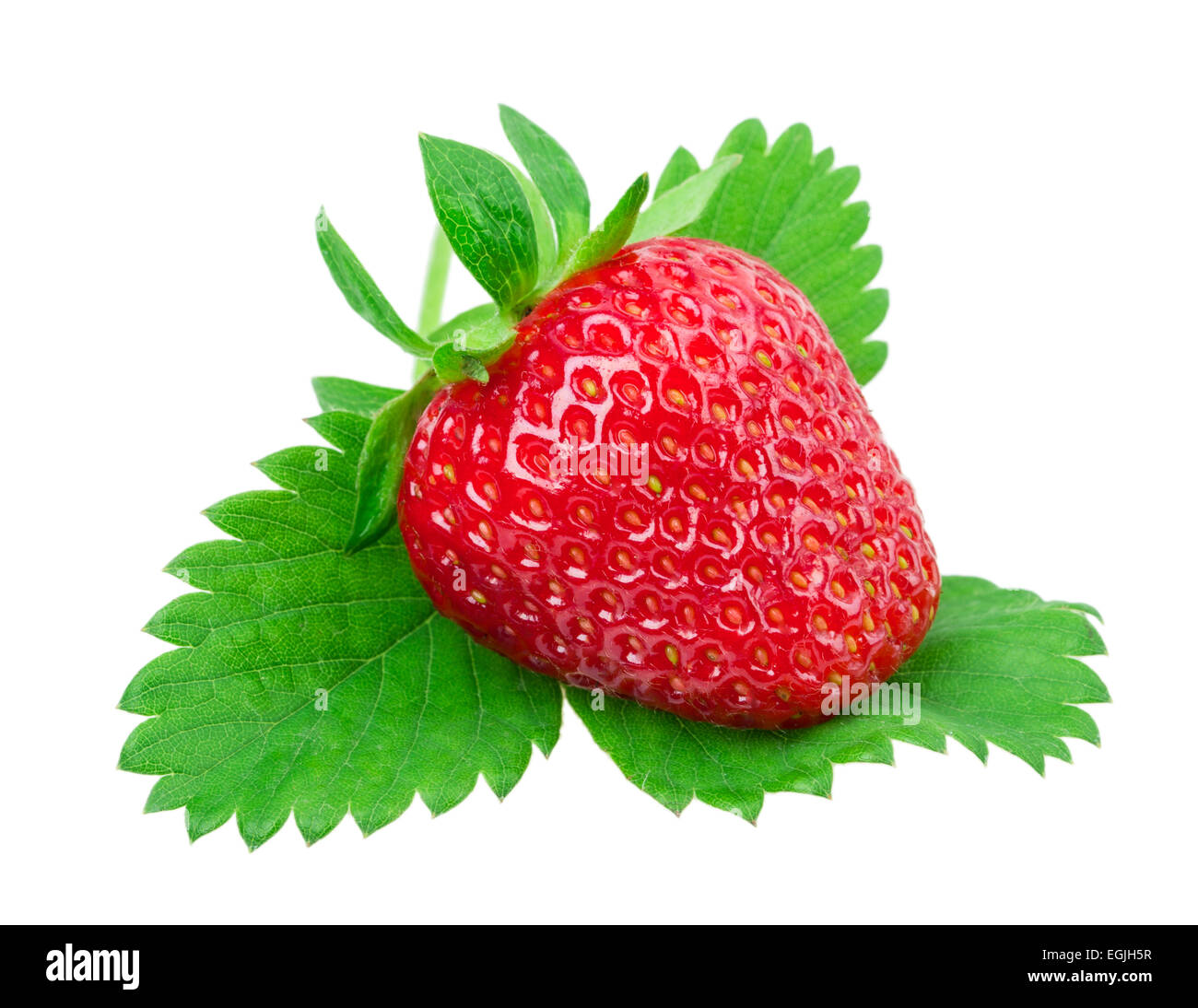 ripe strawberries isolated on white background Stock Photo - Alamy