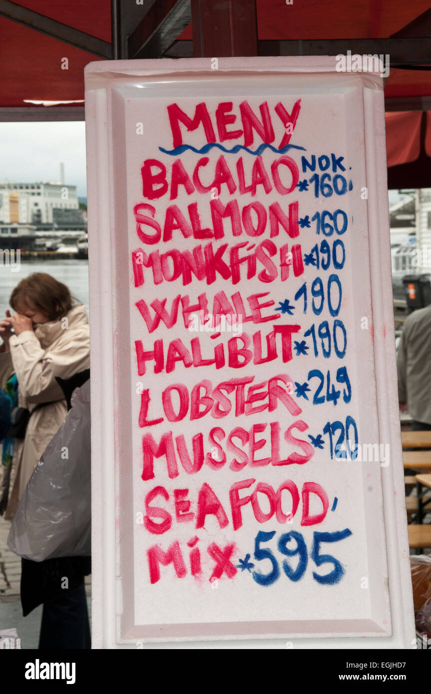 The fish market in the Norwegian city of Bergen sells whale meat at