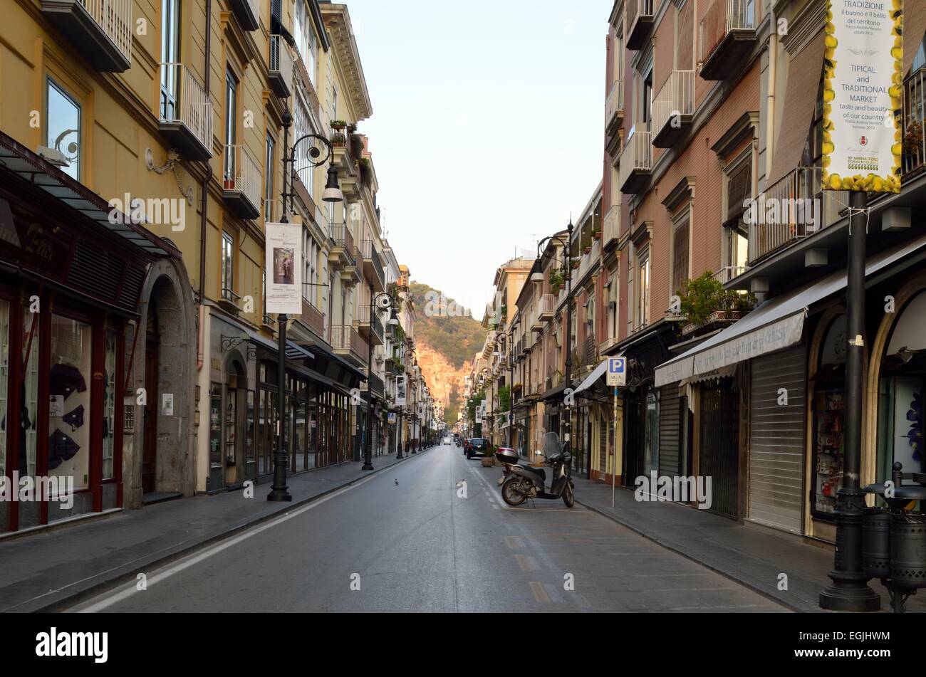 Sorrento Italy town main street Stock Photo Alamy