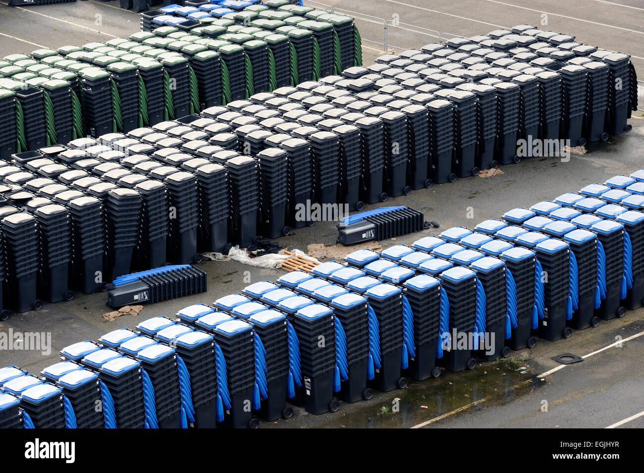 wheelie / wheely bin storage depot ramsgate harbour uk Stock Photo