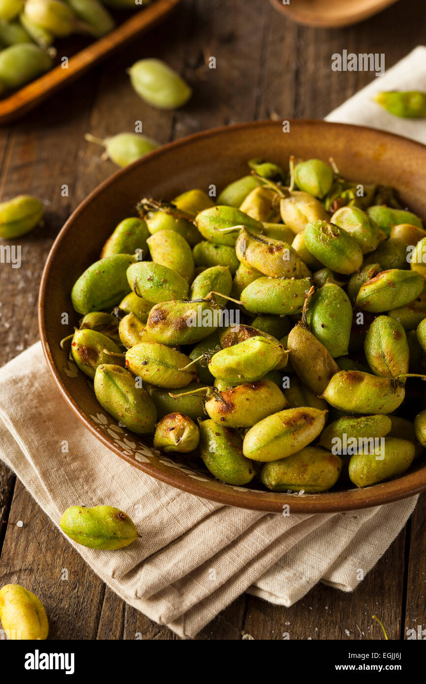 Organic Roasted Fresh Garbanzo Beans in a Bowl Stock Photo