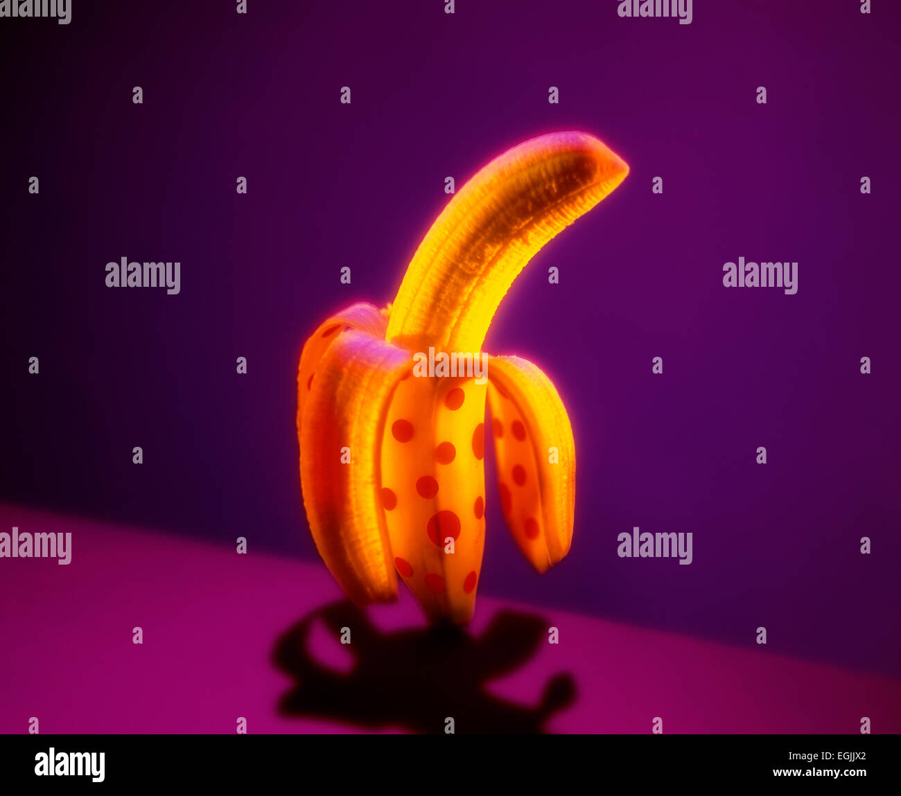 banana with spots Stock Photo
