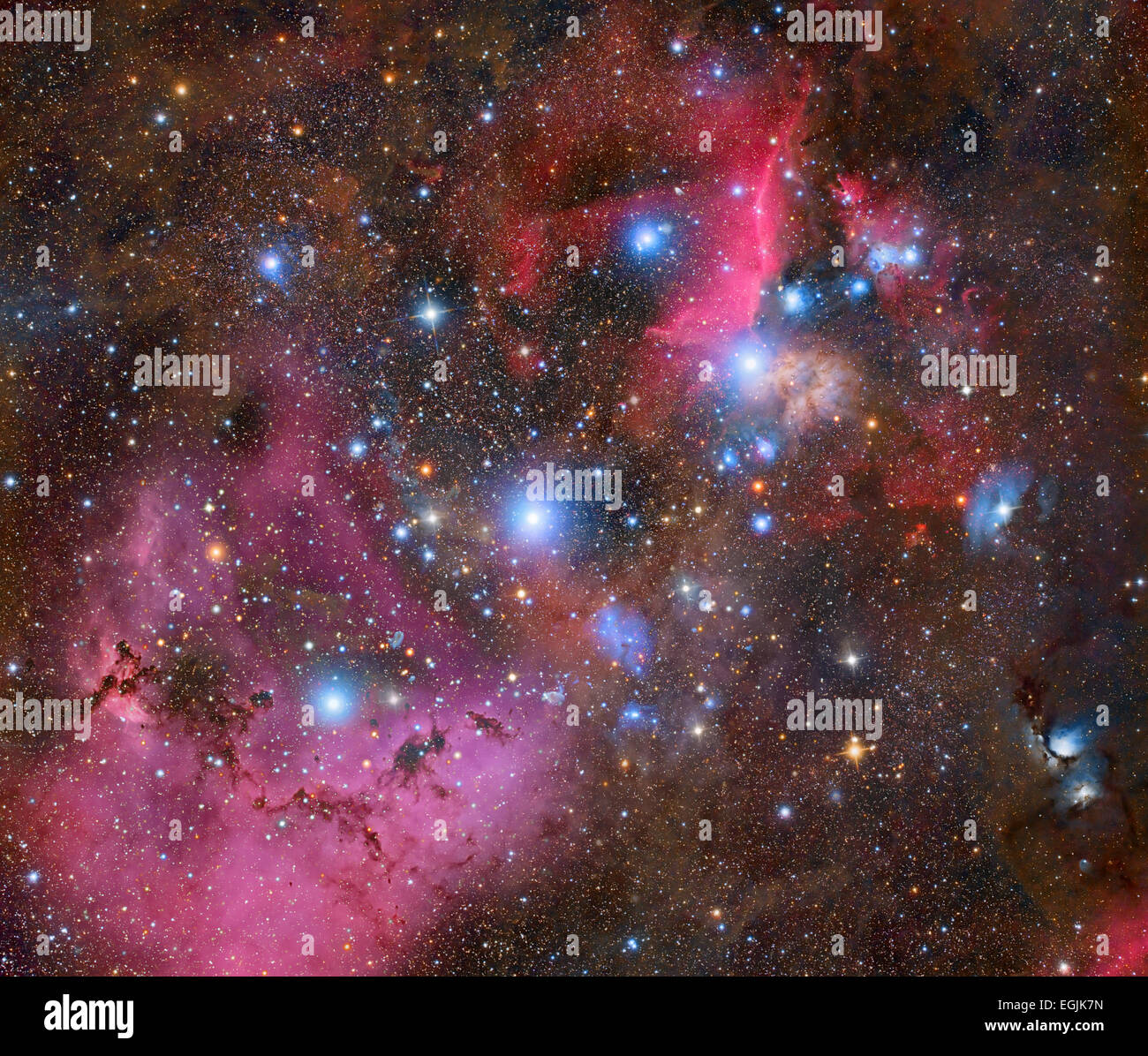 Starfield with nebulae Stock Photo