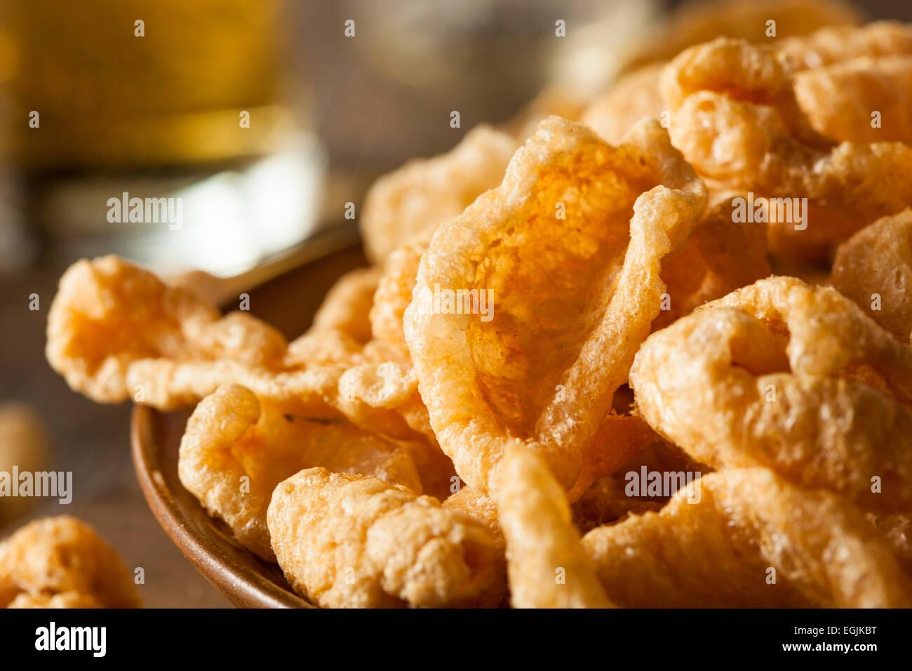 Homemade Fatty Pork Rinds to Snack on Stock Photo Alamy