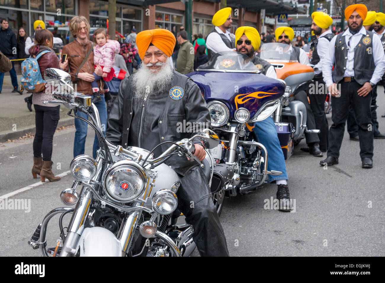 Sikh Motorcycle Club, in Parade, Vancouver, British Columbia, Canada