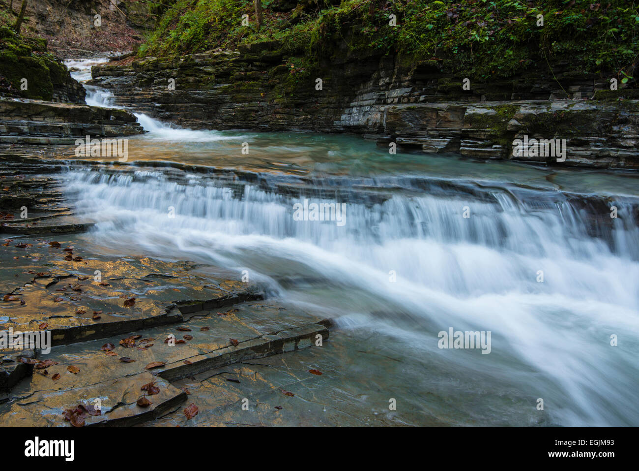 Taugl stream, Tauglbach or Taugl River, Taugl River Gorge, Tennengau region, Salzburg State, Austria Stock Photo